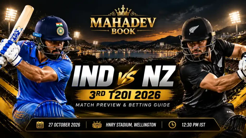 IND vs NZ 3rd T20 betting guide 2026 – Mahadev Book Wellington match preview